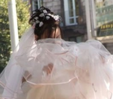 Wind Blows Up Wedding Skirt